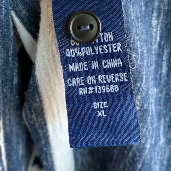 ❤️ UNIVIBE Striped Long sleeve Raglan Henley Size XL ❤️ - Picture 4 of 8